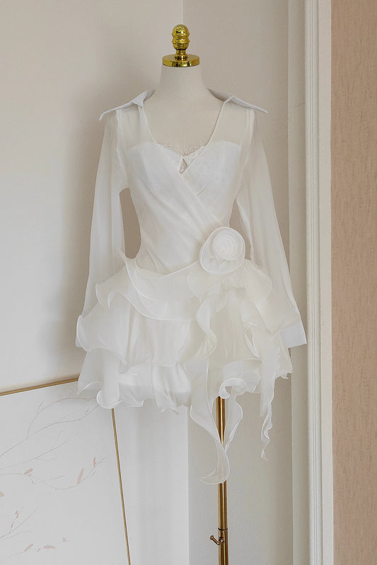 White Long Sleeve Dress