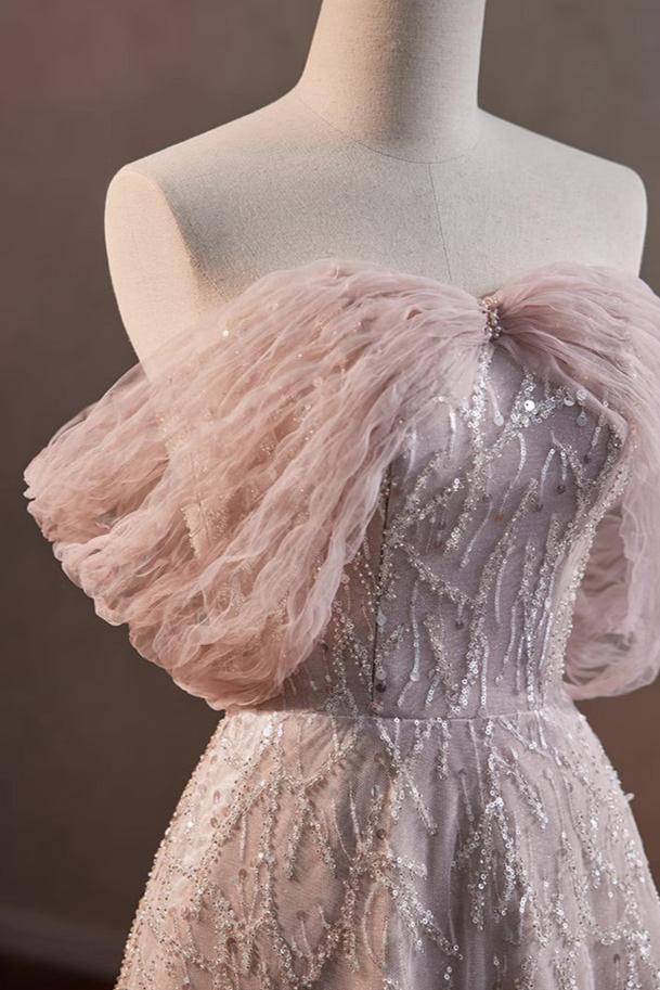 Purple Sequin Long Gown