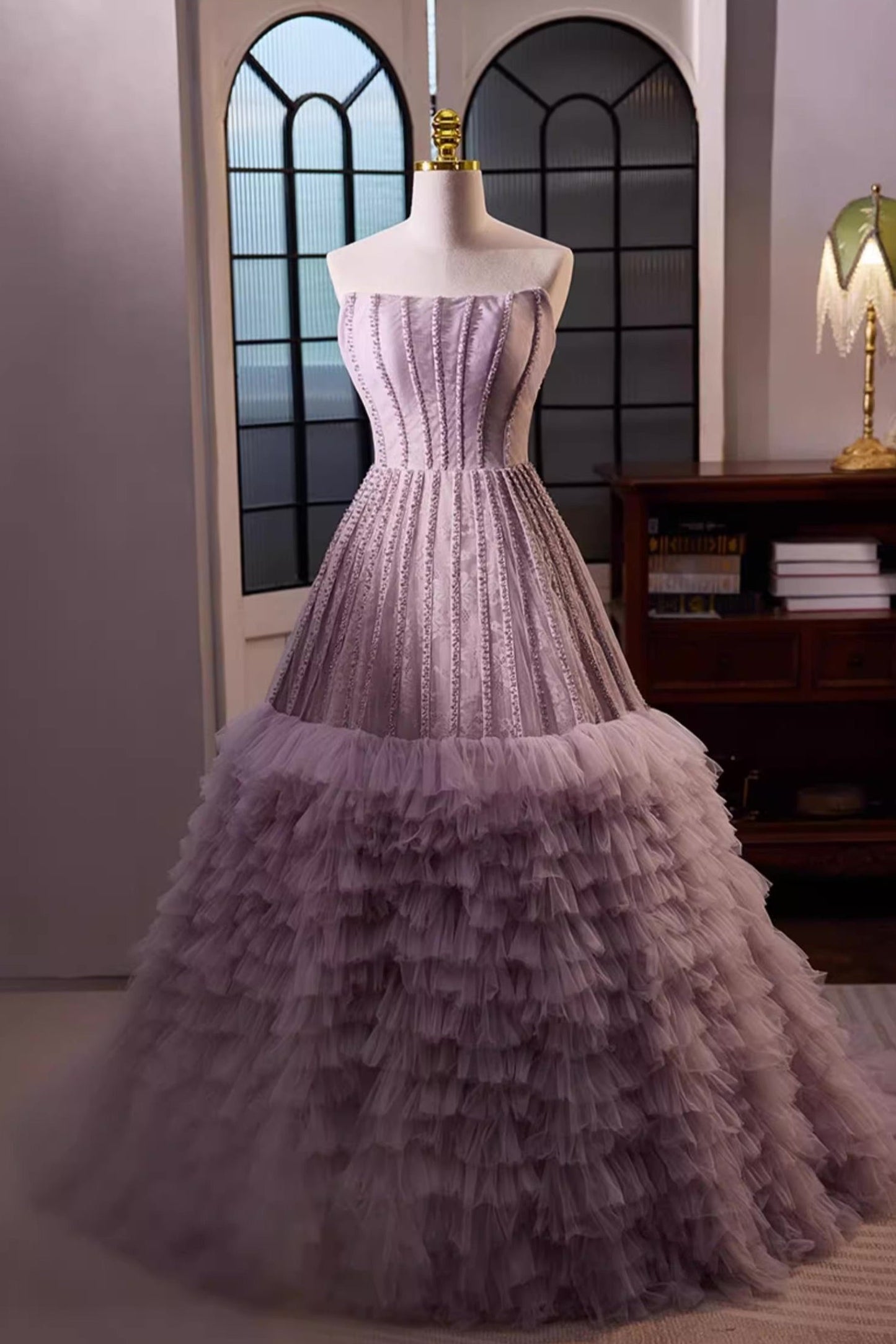 Purple Tube Ball Gown