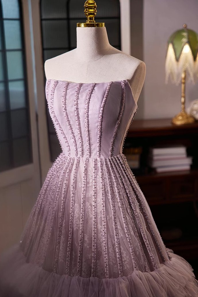 Purple Tube Ball Gown