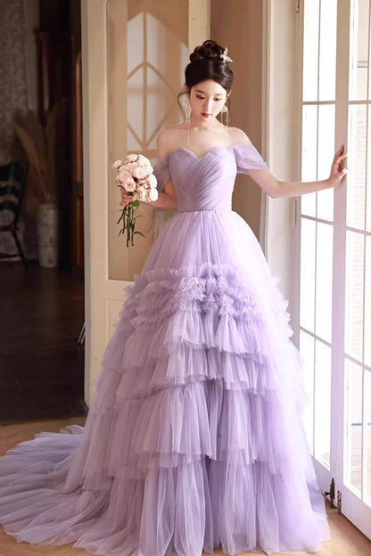 Purple Tulle Ball Gown