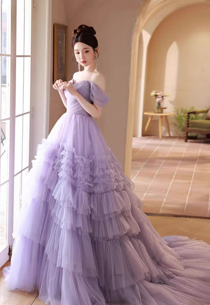 Purple Tulle Ball Gown