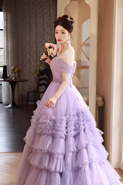 Purple Tulle Ball Gown