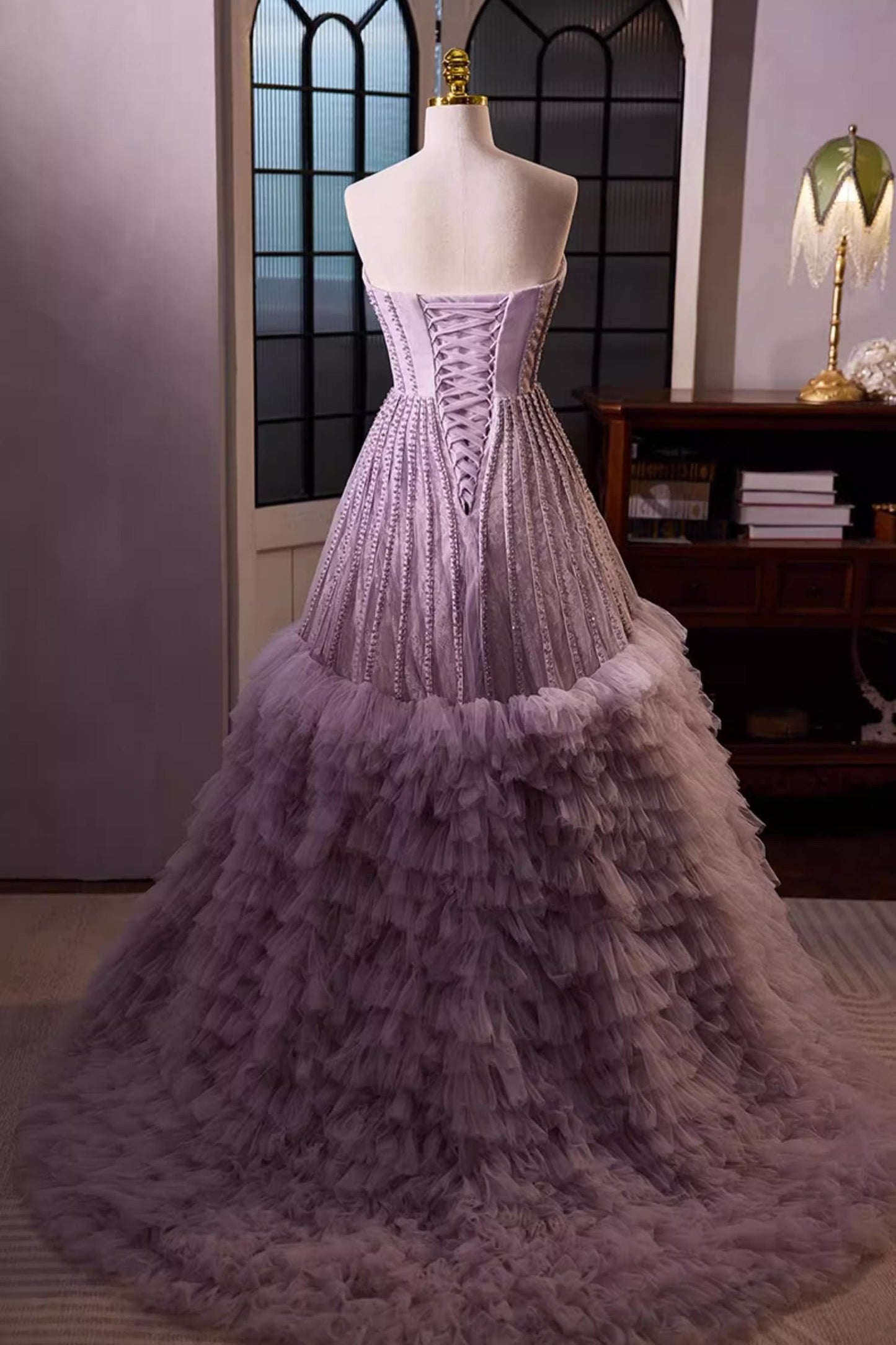 Purple Tube Ball Gown