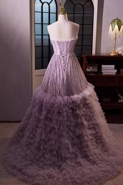 Purple Tube Ball Gown