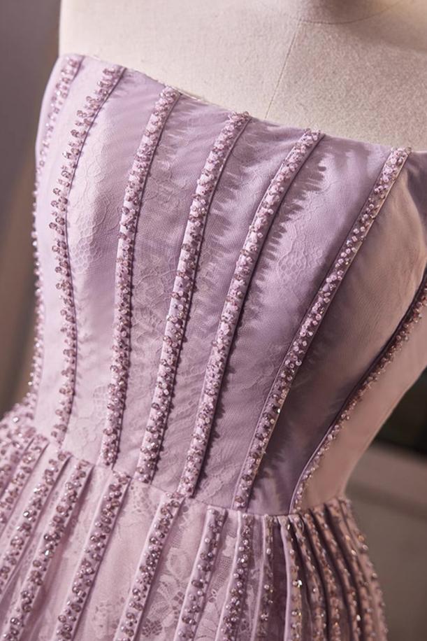 Purple Tube Ball Gown