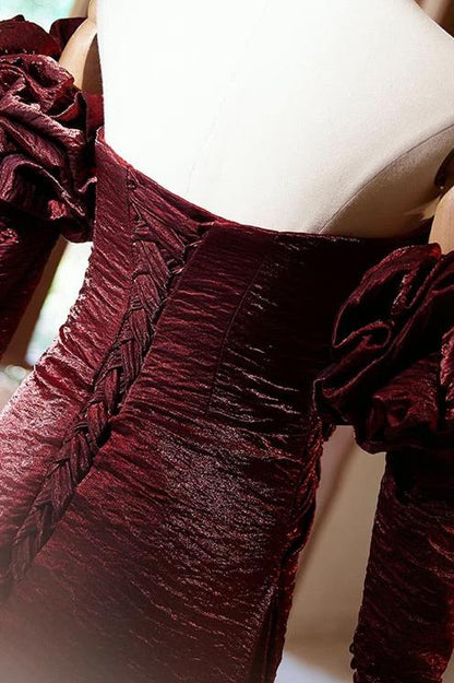 Red Long Sleeve Gown