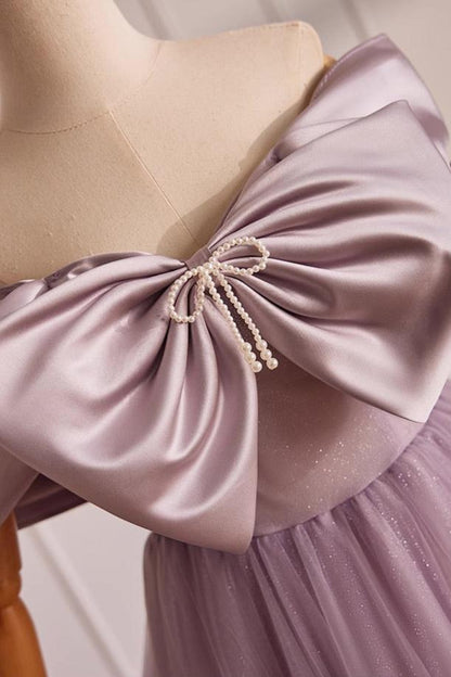 Purple Ribbon Ball Gown