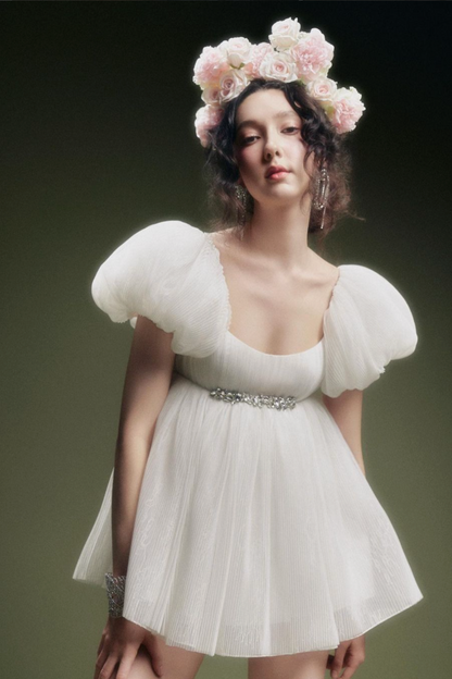 Spring Collection - White Theia Babydoll Top