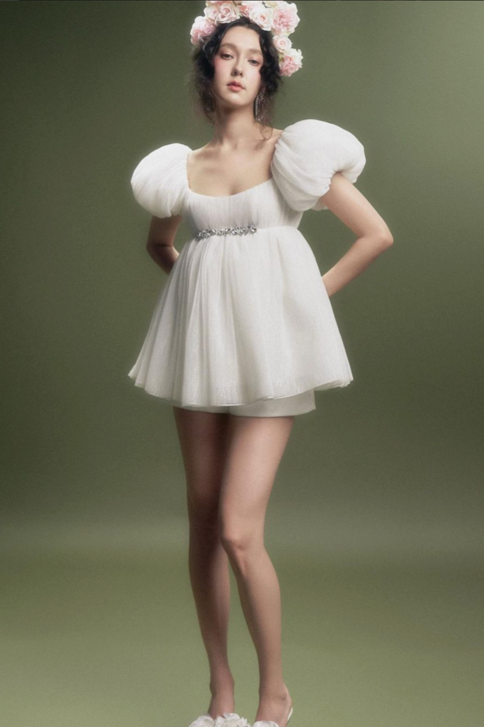 Spring Collection - White Theia Babydoll Top