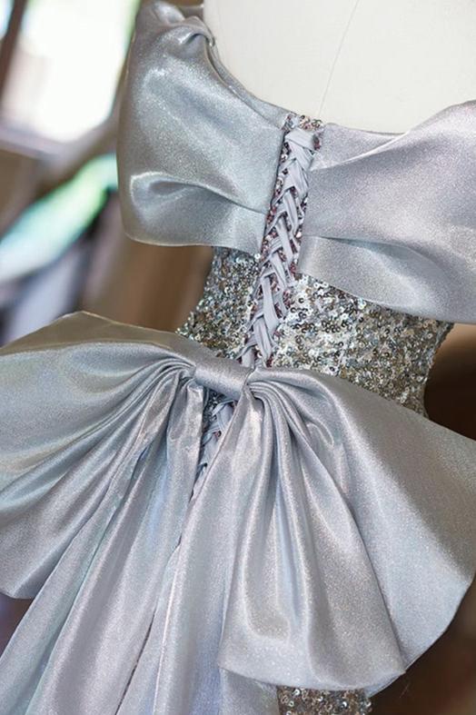 Silver Pink Ombre Long Gown