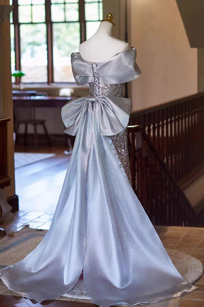 Silver Pink Ombre Long Gown