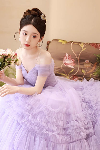 Purple Tulle Ball Gown