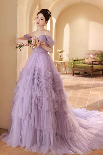 Purple Tulle Ball Gown