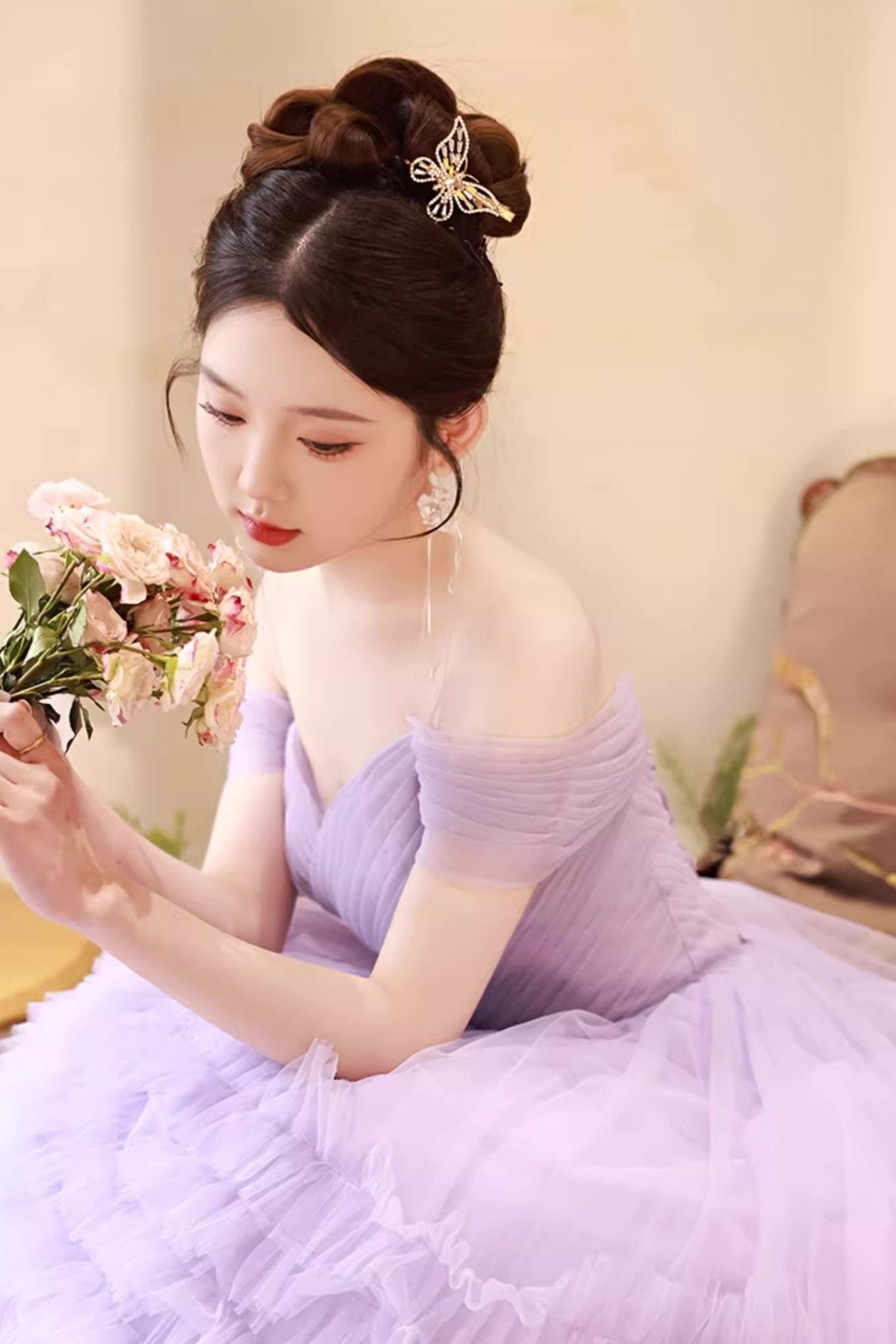 Purple Tulle Ball Gown