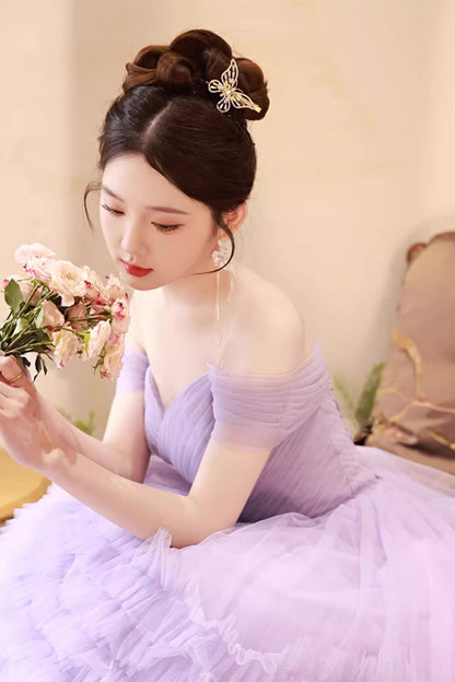 Purple Tulle Ball Gown