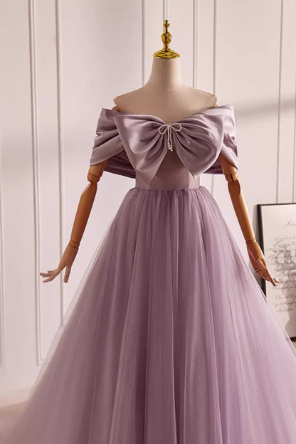 Purple Ribbon Ball Gown