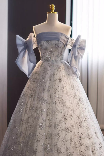 Purple Ribbon Ball Gown