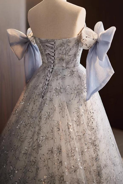 Purple Ribbon Ball Gown