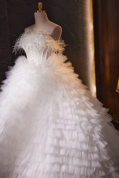 White Tulle Ball Gown